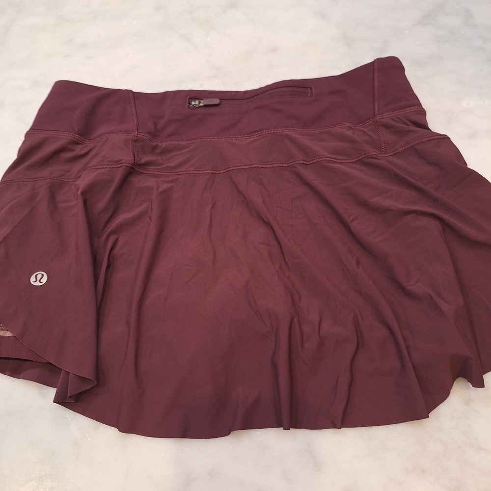 Lululemon Pace Rival Skirt Women 6 Burgundy Tall Athletic Tennis Running Skort